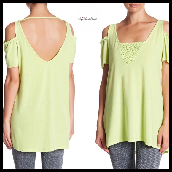 NANETTE LEPORE COLD SHOULDERS KNIT TEE TUNIC TOP - Picture 7 of 7